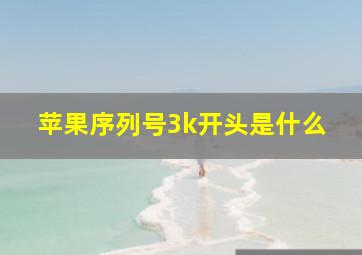 苹果序列号3k开头是什么