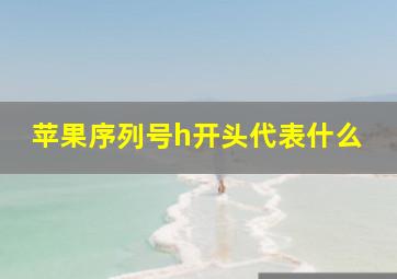 苹果序列号h开头代表什么