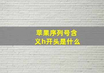 苹果序列号含义h开头是什么