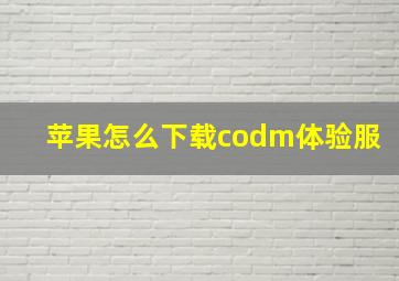 苹果怎么下载codm体验服