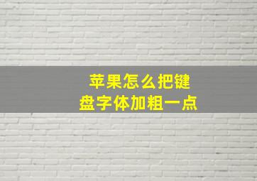 苹果怎么把键盘字体加粗一点