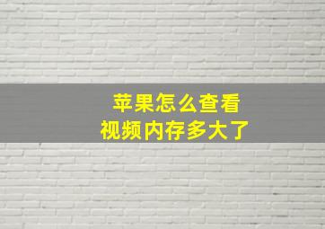 苹果怎么查看视频内存多大了