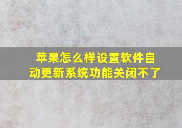 苹果怎么样设置软件自动更新系统功能关闭不了