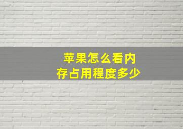 苹果怎么看内存占用程度多少