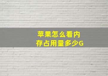 苹果怎么看内存占用量多少G