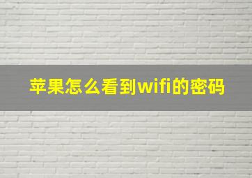 苹果怎么看到wifi的密码