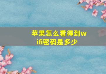 苹果怎么看得到wifi密码是多少