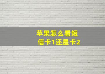 苹果怎么看短信卡1还是卡2