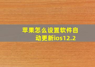 苹果怎么设置软件自动更新ios12.2