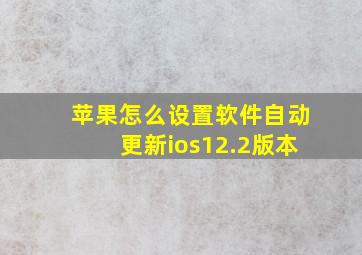 苹果怎么设置软件自动更新ios12.2版本