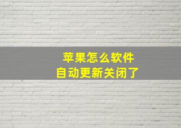 苹果怎么软件自动更新关闭了