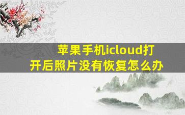 苹果手机icloud打开后照片没有恢复怎么办