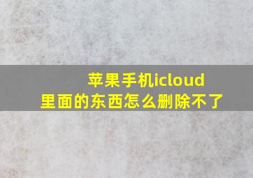 苹果手机icloud里面的东西怎么删除不了