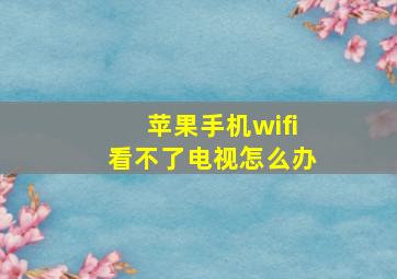 苹果手机wifi看不了电视怎么办