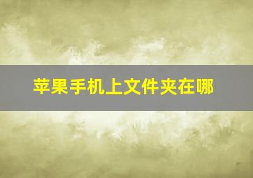 苹果手机上文件夹在哪