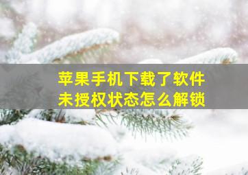 苹果手机下载了软件未授权状态怎么解锁