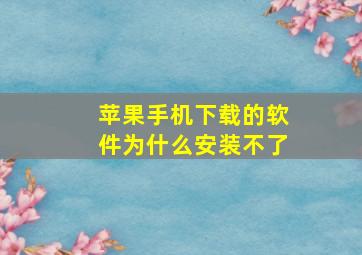 苹果手机下载的软件为什么安装不了