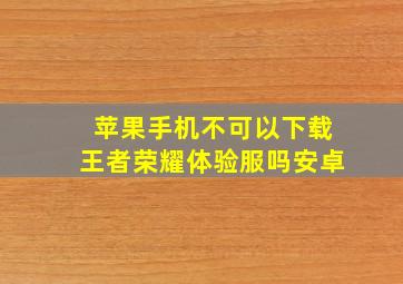 苹果手机不可以下载王者荣耀体验服吗安卓