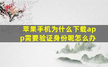 苹果手机为什么下载app需要验证身份呢怎么办