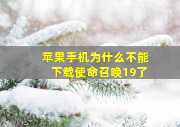 苹果手机为什么不能下载使命召唤19了