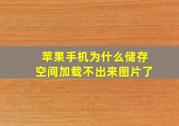 苹果手机为什么储存空间加载不出来图片了