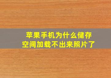 苹果手机为什么储存空间加载不出来照片了