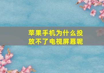 苹果手机为什么投放不了电视屏幕呢