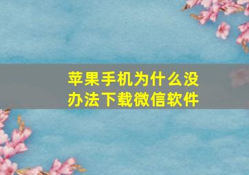 苹果手机为什么没办法下载微信软件