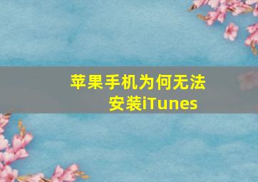 苹果手机为何无法安装iTunes