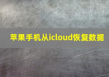 苹果手机从icloud恢复数据