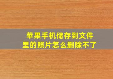 苹果手机储存到文件里的照片怎么删除不了