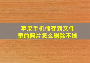 苹果手机储存到文件里的照片怎么删除不掉