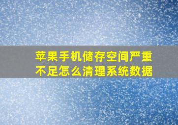 苹果手机储存空间严重不足怎么清理系统数据