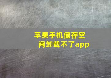 苹果手机储存空间卸载不了app