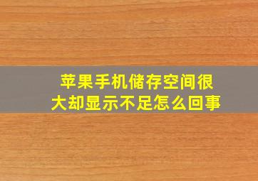 苹果手机储存空间很大却显示不足怎么回事