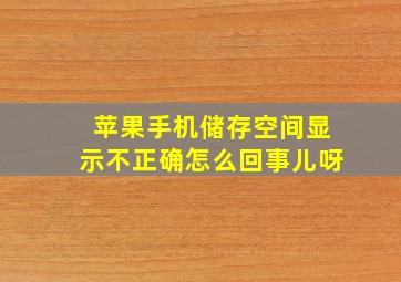 苹果手机储存空间显示不正确怎么回事儿呀