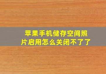 苹果手机储存空间照片启用怎么关闭不了了