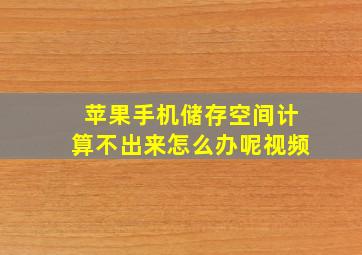 苹果手机储存空间计算不出来怎么办呢视频