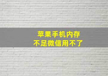 苹果手机内存不足微信用不了