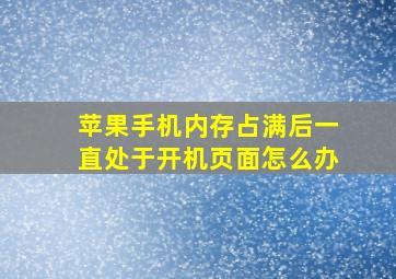 苹果手机内存占满后一直处于开机页面怎么办