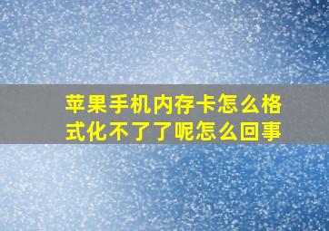 苹果手机内存卡怎么格式化不了了呢怎么回事