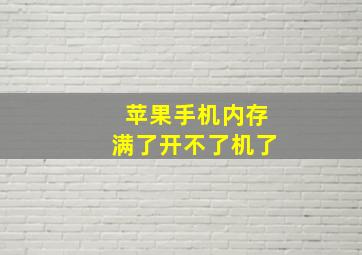 苹果手机内存满了开不了机了