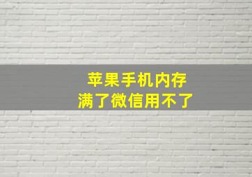 苹果手机内存满了微信用不了