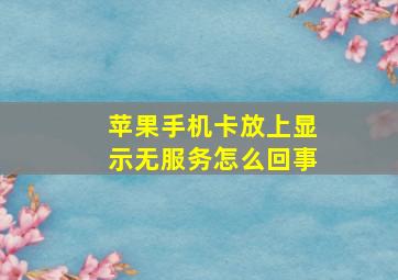 苹果手机卡放上显示无服务怎么回事