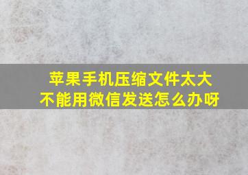 苹果手机压缩文件太大不能用微信发送怎么办呀