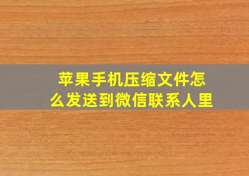 苹果手机压缩文件怎么发送到微信联系人里