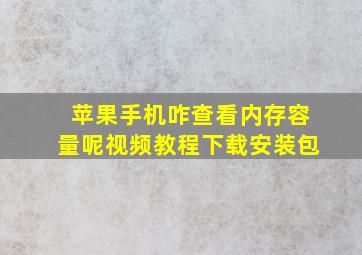 苹果手机咋查看内存容量呢视频教程下载安装包