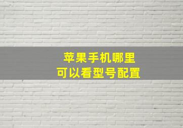 苹果手机哪里可以看型号配置