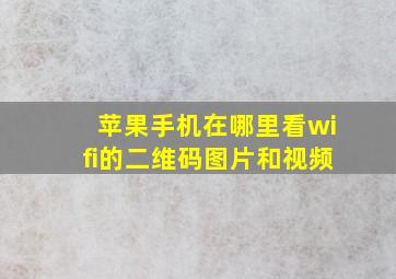 苹果手机在哪里看wifi的二维码图片和视频