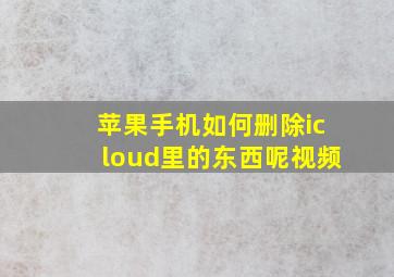 苹果手机如何删除icloud里的东西呢视频